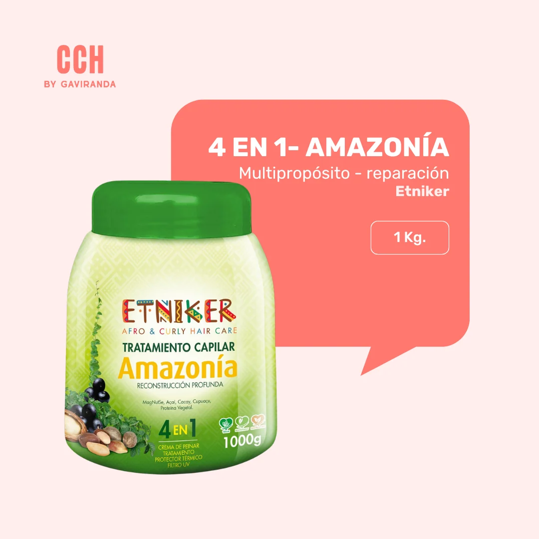 Tratamiento 4 en 1 Capilar Amazonía Etniker 1 Kilo - Reparación/textura pesada - Imagen 2