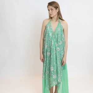 Vestido joya verde 019