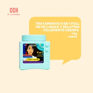Tratamiento 4 en 1 Full HD Linaza y Gelatina FELIZMENTE CRESPA Ponto 1 Kilo -Nutrición /textura media