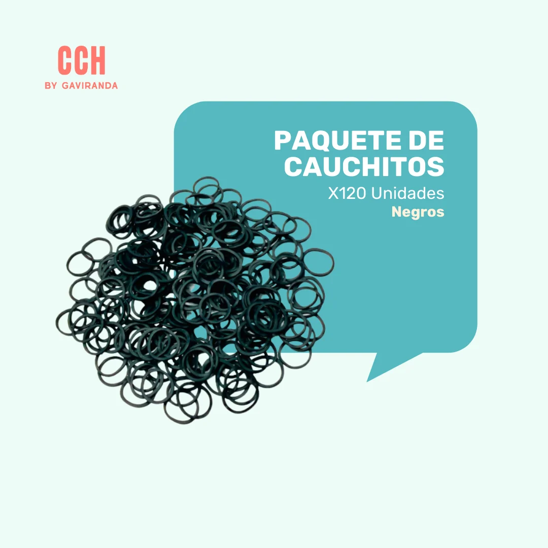 Paquete de Cauchos x120 Negro - Peinados