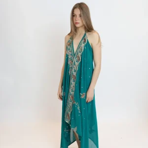 Vestido joya turquesa 028
