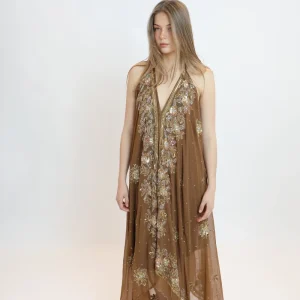 Vestido joya marrón 043