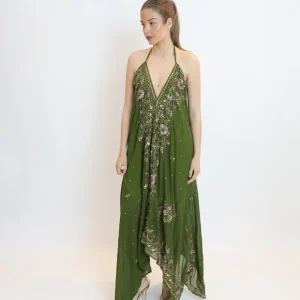 Vestido joya verde 096