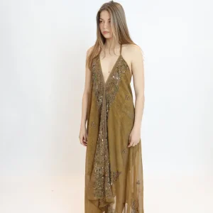 Vestido joya marrón 021