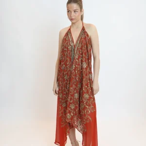 Vestido joya naranja 058