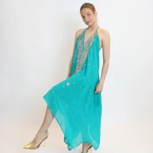Vestido joya turquesa 094