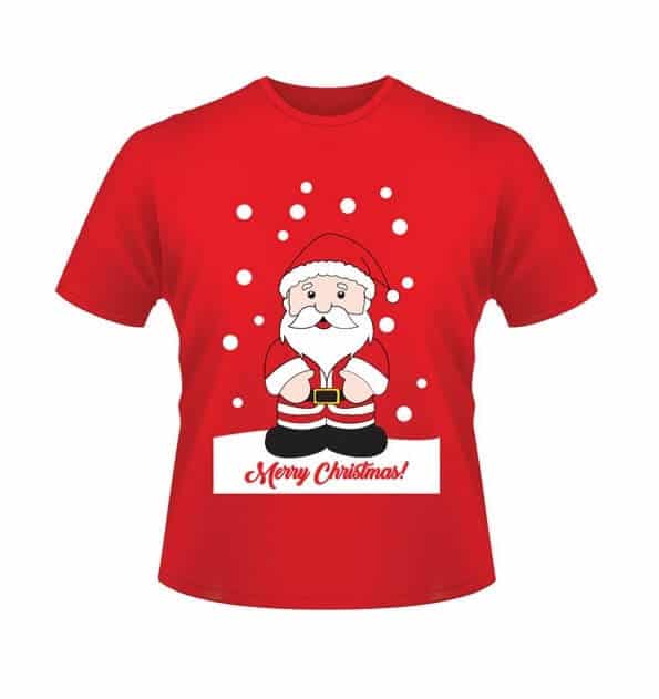 Camiseta de Navidad para Hombre y Mujer Roja con Papá Noel - Imagen 4