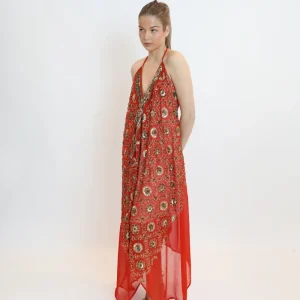 Vestido joya naranja 055