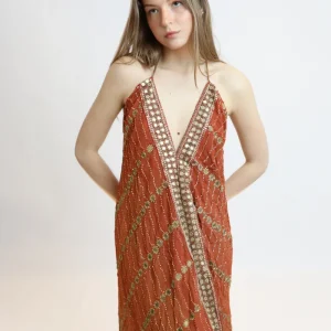 Vestido joya naranja 157