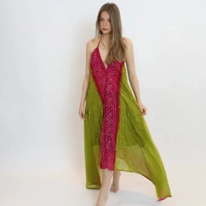Vestido joya verde 051