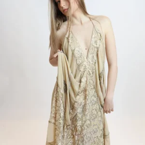 Vestido joya beige 139