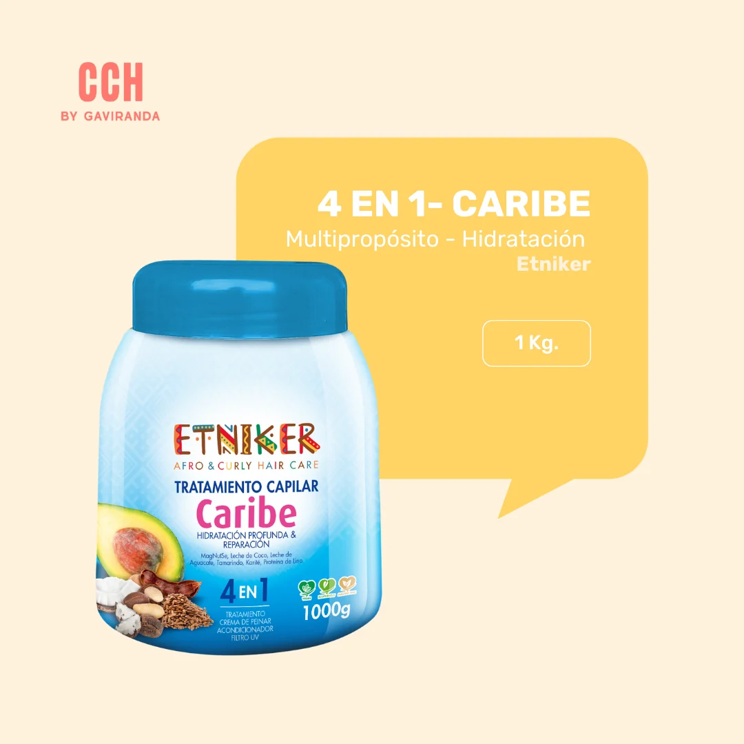 Tratamiento 4 en 1 Capilar Caribe Etniker 1 Kilo - Hidratación/ textura media