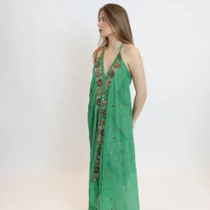 Vestido joya verde 027