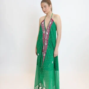 Vestido joya verde 098