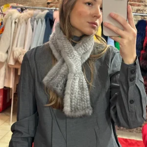 Mini cuello de visón (gris)