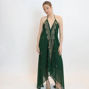 Vestido joya verde oscuro 093