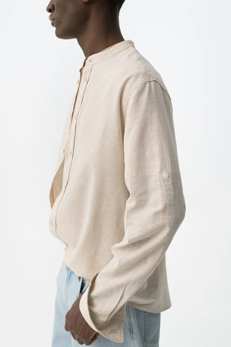 Camisa Lino Cuello Mao - Imagen 4