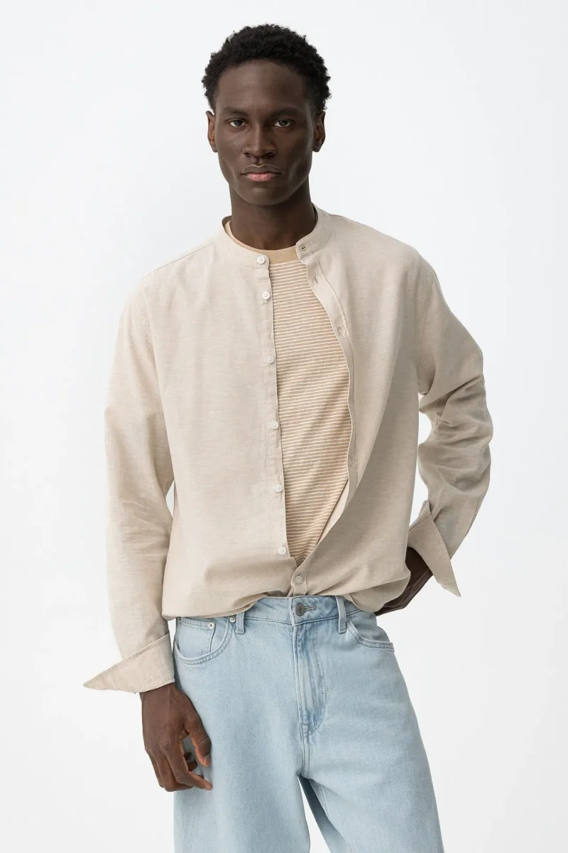 Camisa Lino Cuello Mao - Imagen 7