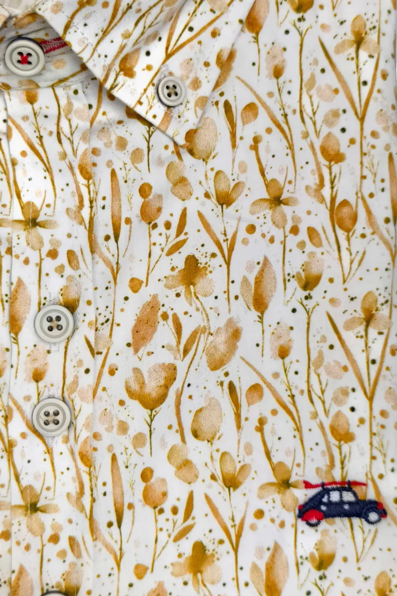 Camisa Flores Beige - Imagen 2