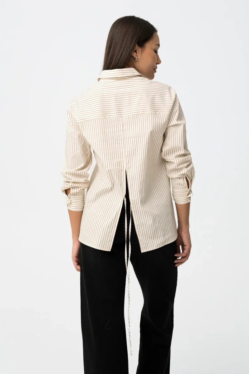 Camisa Rayas Beige - Imagen 5