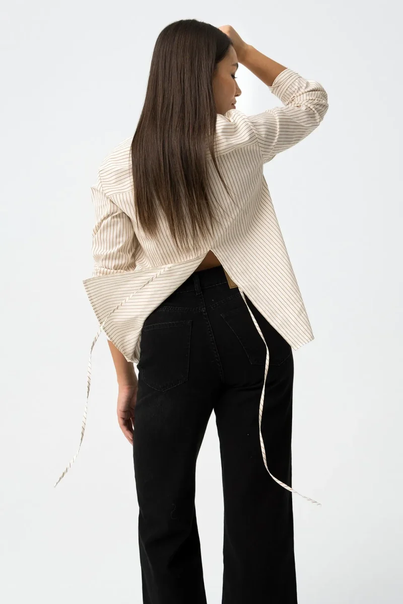 Camisa Rayas Beige - Imagen 6