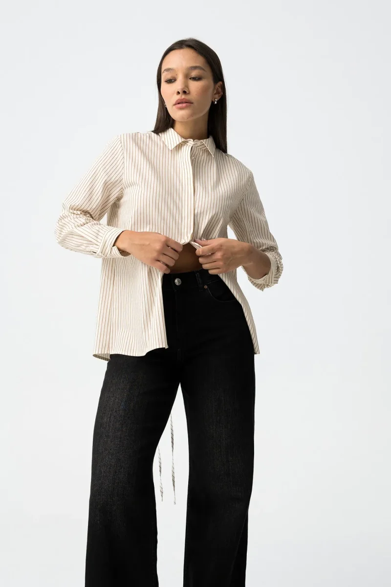 Camisa Rayas Beige
