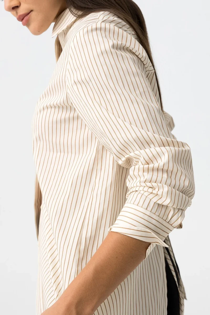 Camisa Rayas Beige - Imagen 3