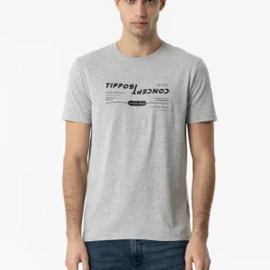 Camiseta Gris Estampado Relieve