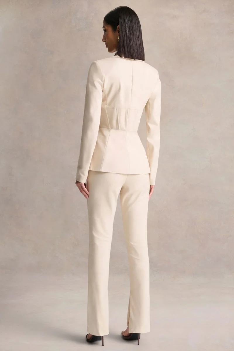 Wonder Woman | Pantalones Blancos de Talle Alto y Pierna Recta con Abertura - Imagen 3
