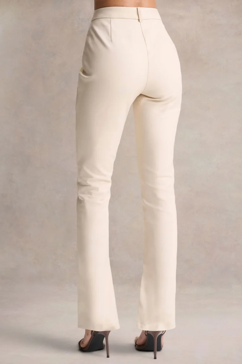 Wonder Woman | Pantalones Blancos de Talle Alto y Pierna Recta con Abertura - Imagen 5