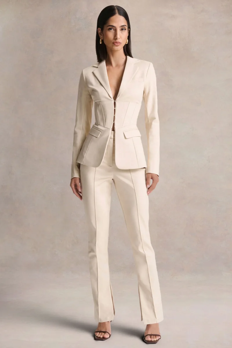 Wonder Woman | Pantalones Blancos de Talle Alto y Pierna Recta con Abertura - Imagen 7