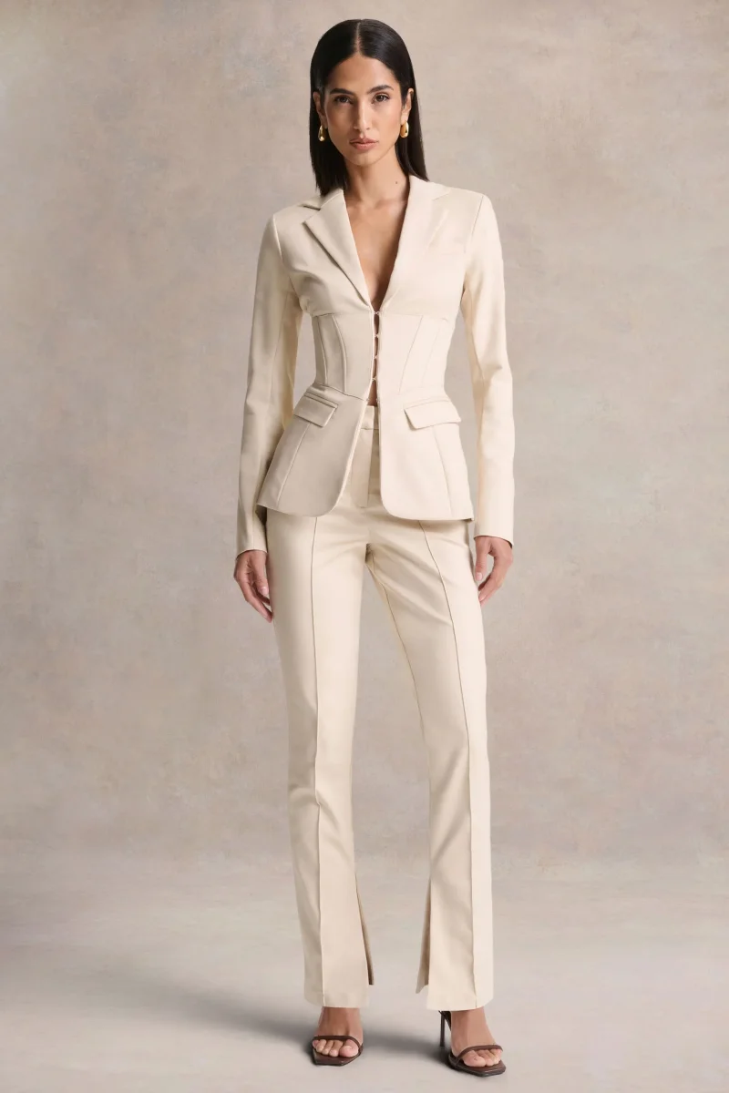 Wonder Woman | Pantalones Blancos de Talle Alto y Pierna Recta con Abertura - Imagen 8