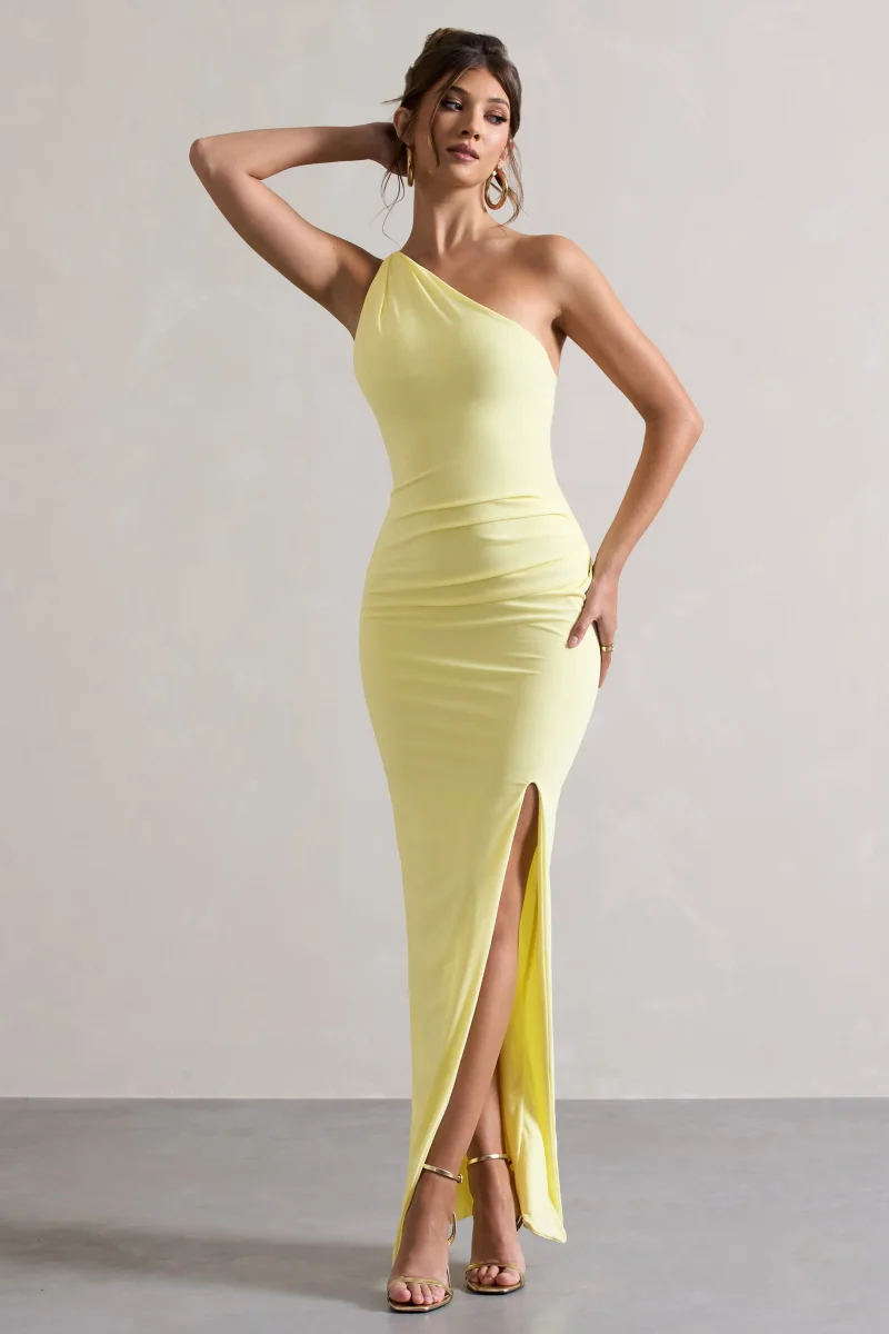 Dressing Up | Vestido Largo asimétrico en Color Limón con espalda descubierta - Imagen 5