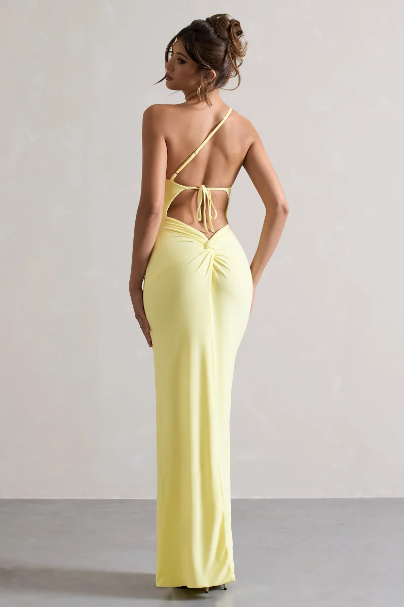 Dressing Up | Vestido Largo asimétrico en Color Limón con espalda descubierta - Imagen 2