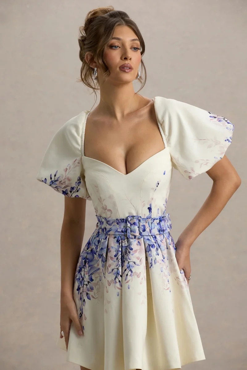 Tapia | Vestido corto con Cinturón y Estampado Floral - Imagen 6