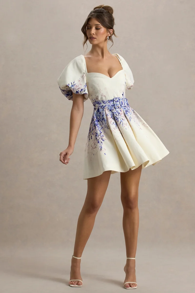 Tapia | Vestido corto con Cinturón y Estampado Floral - Imagen 5