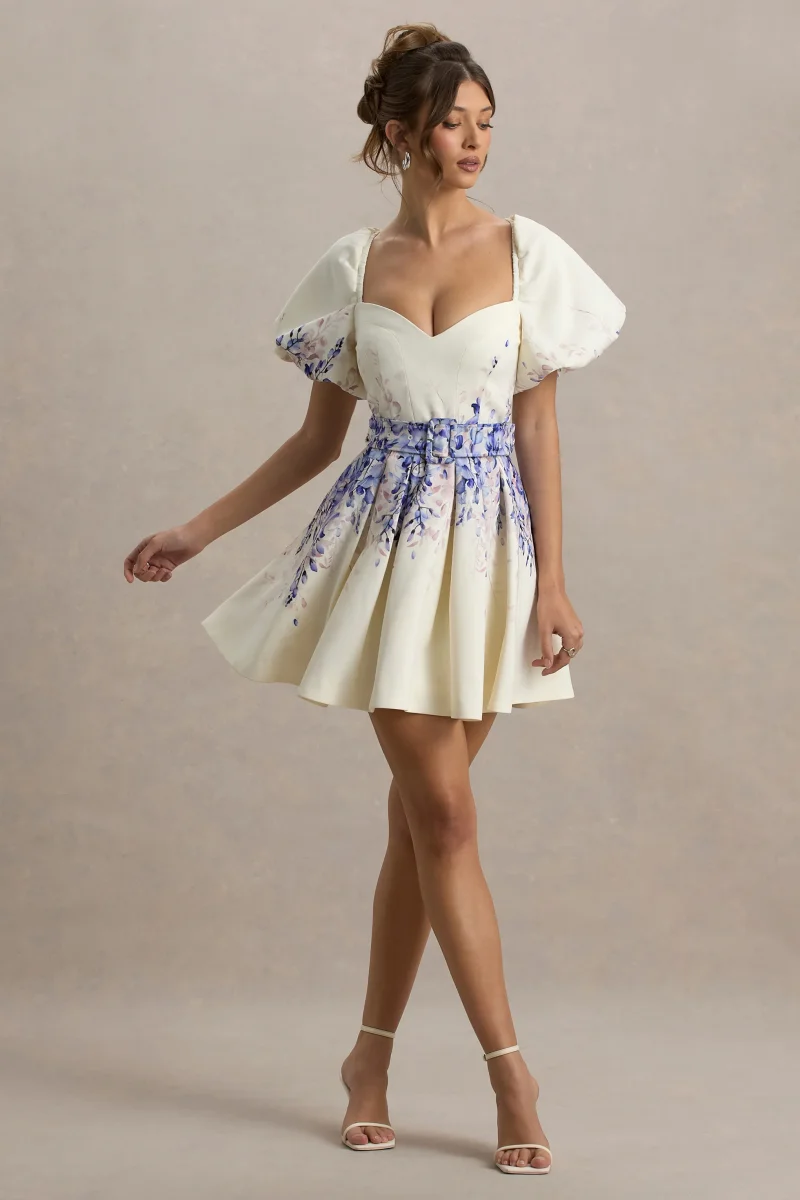 Tapia | Vestido corto con Cinturón y Estampado Floral - Imagen 7