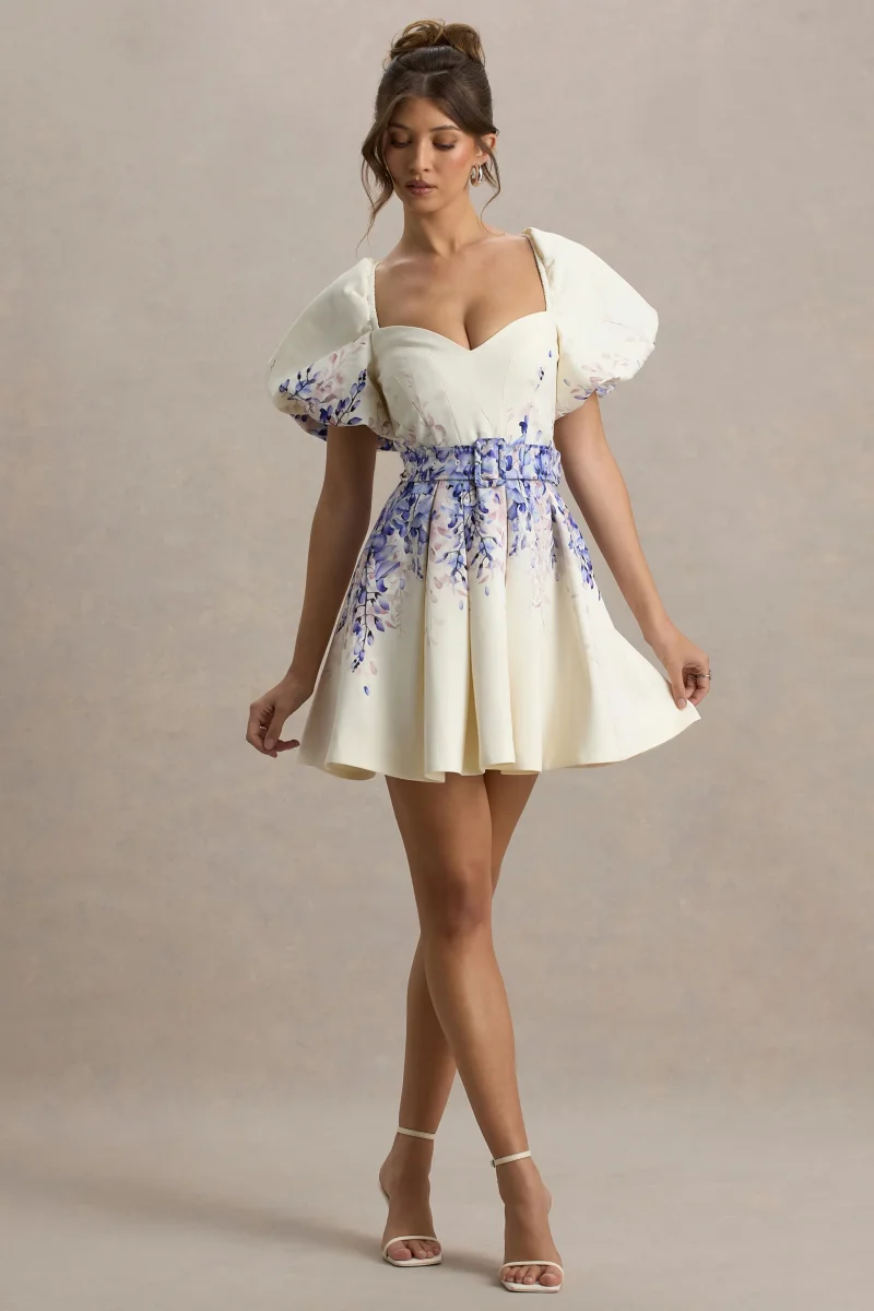 Tapia | Vestido corto con Cinturón y Estampado Floral - Imagen 2