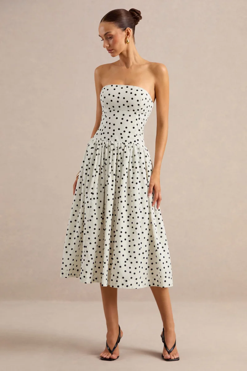 Triumph | Vestido Midi Bandeau con Lunares - Imagen 6