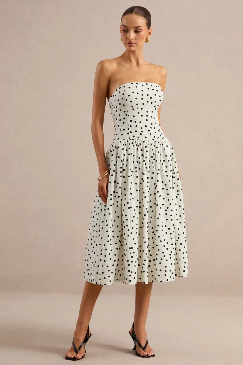 Triumph | Vestido Midi Bandeau con Lunares - Imagen 4