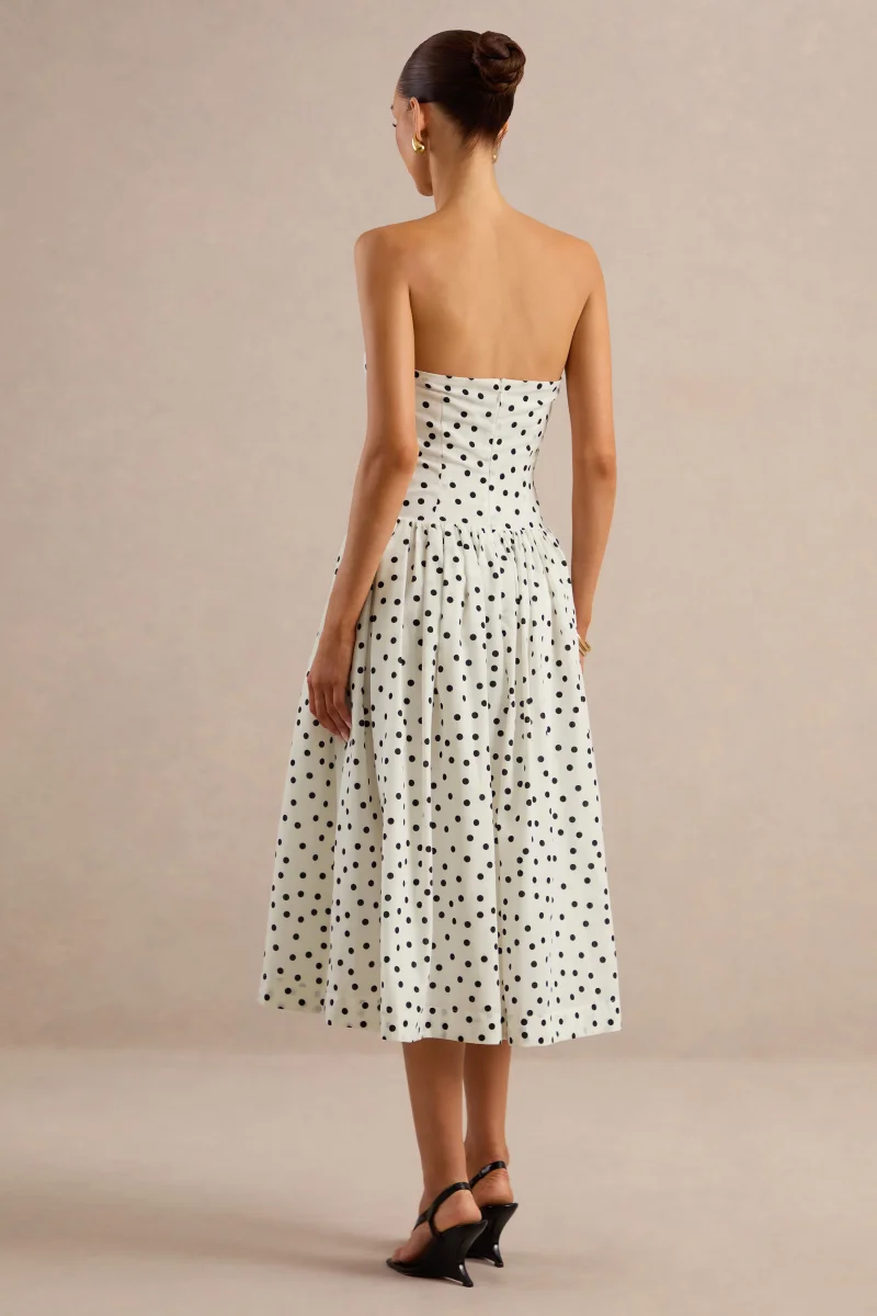 Triumph | Vestido Midi Bandeau con Lunares - Imagen 3