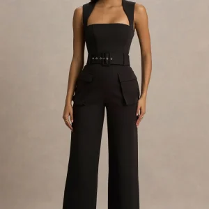 Solice | Mono Negro de Escote Cuadrado