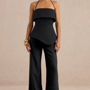 Silvia | Pantalones Negros de Corte Recto