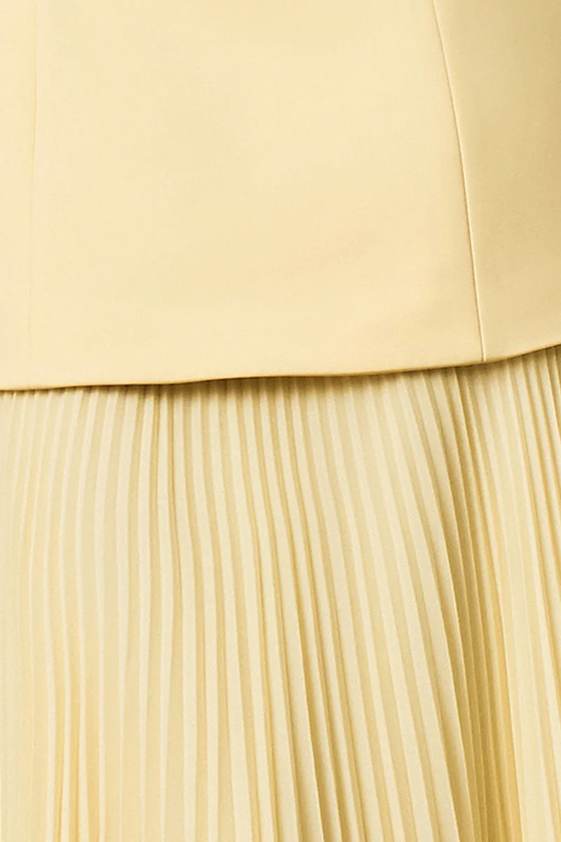 Hadley | Vestido Largo limón con escote barco y cintura caída - Imagen 8