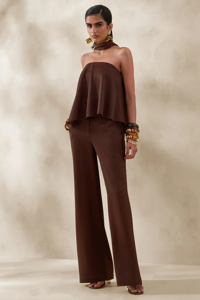 Seloria | Marrón Pierna Ancha Pantalón - Imagen 6