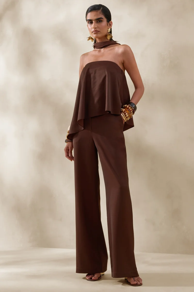 Seloria | Marrón Pierna Ancha Pantalón - Imagen 2