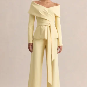 Empress | Limón Escote Bardot Sastre Top