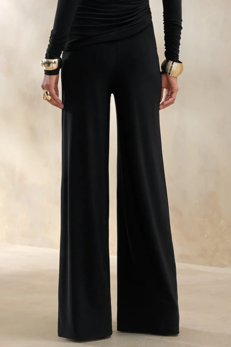 Safirra | Negro Pantalones Pernera Ancha - Imagen 5