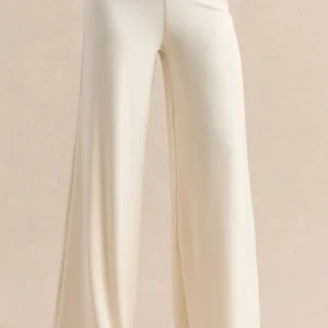 Safirra | Blanco Pierna Ancha Pantalón