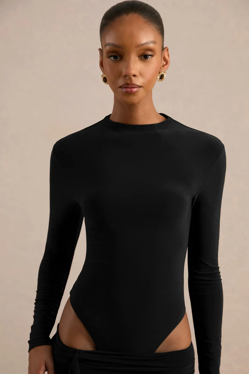 Lorvia | Body Negro De Cuello Alto Con Manga Larga - Imagen 4